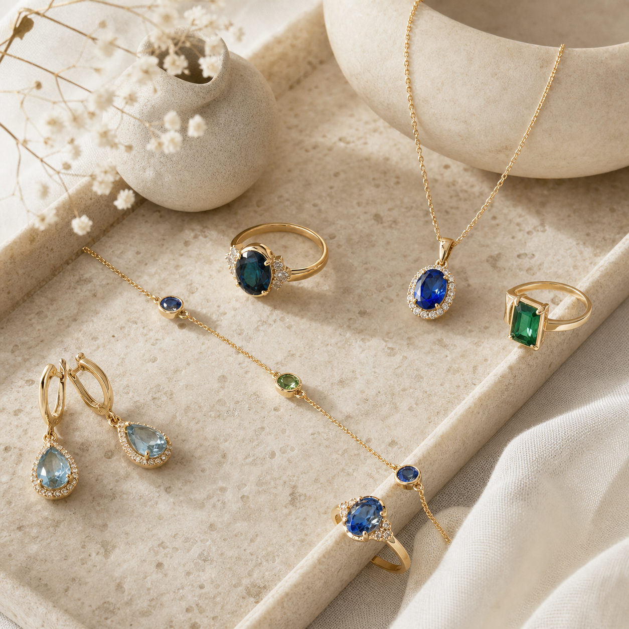 Coloured Stones jewellery selection